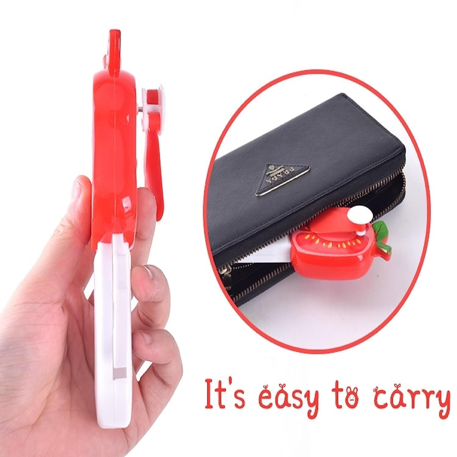 durable plastic mini hand pressure fruit-shaped fan for kids pack of 1