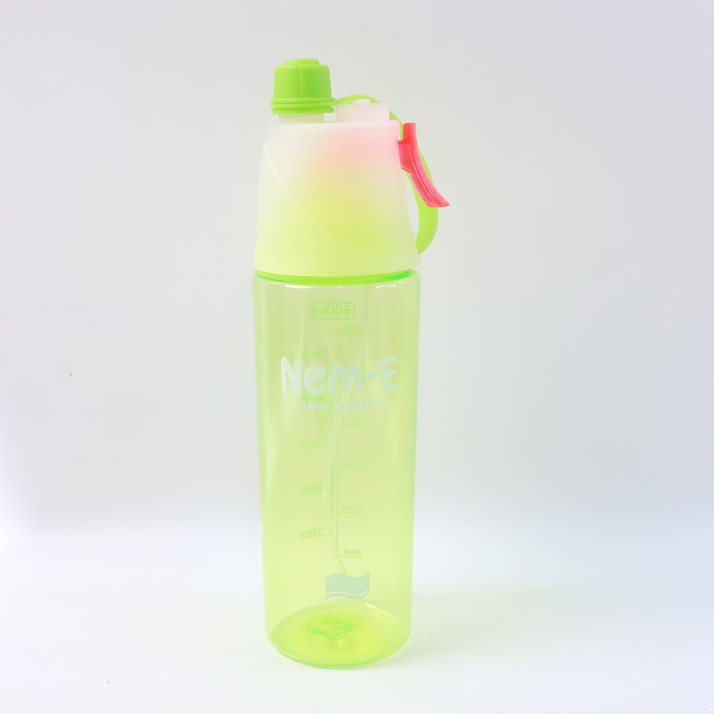 Plastic Dual Function Sports Water Bottle With Built-in Mist Spray And Leakproof Cap (600ml  1 Pc)