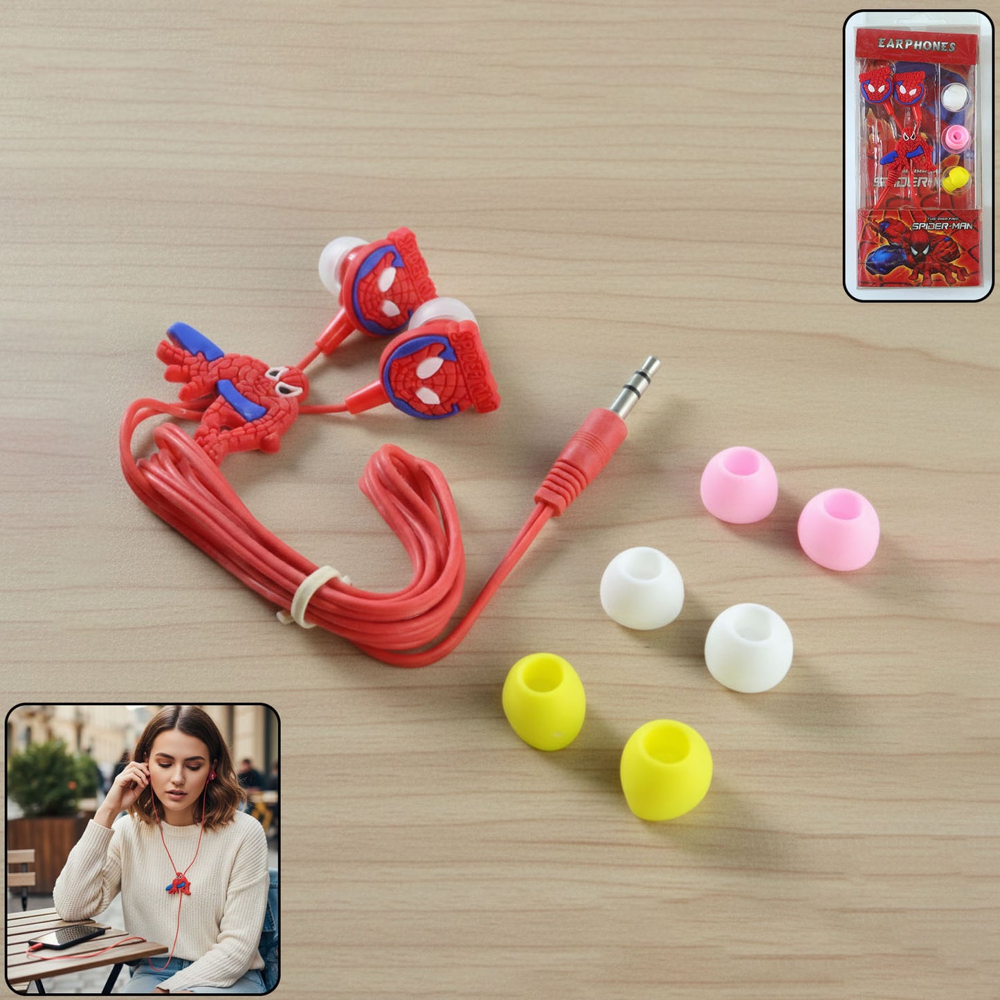 silicone wired in-ear earphones with 3.5 mm jack pack of 1