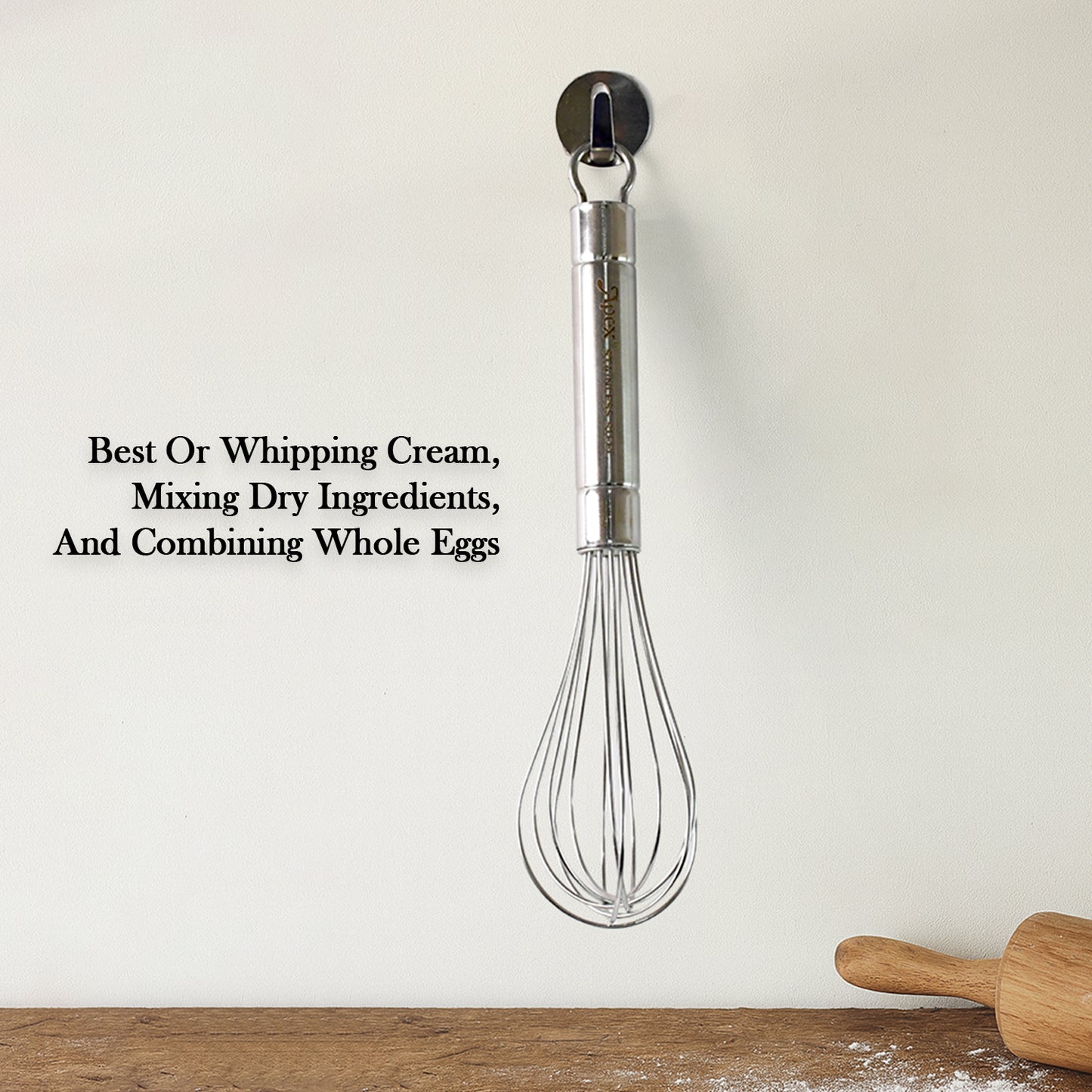 small stainless steel hand whisk for mixing