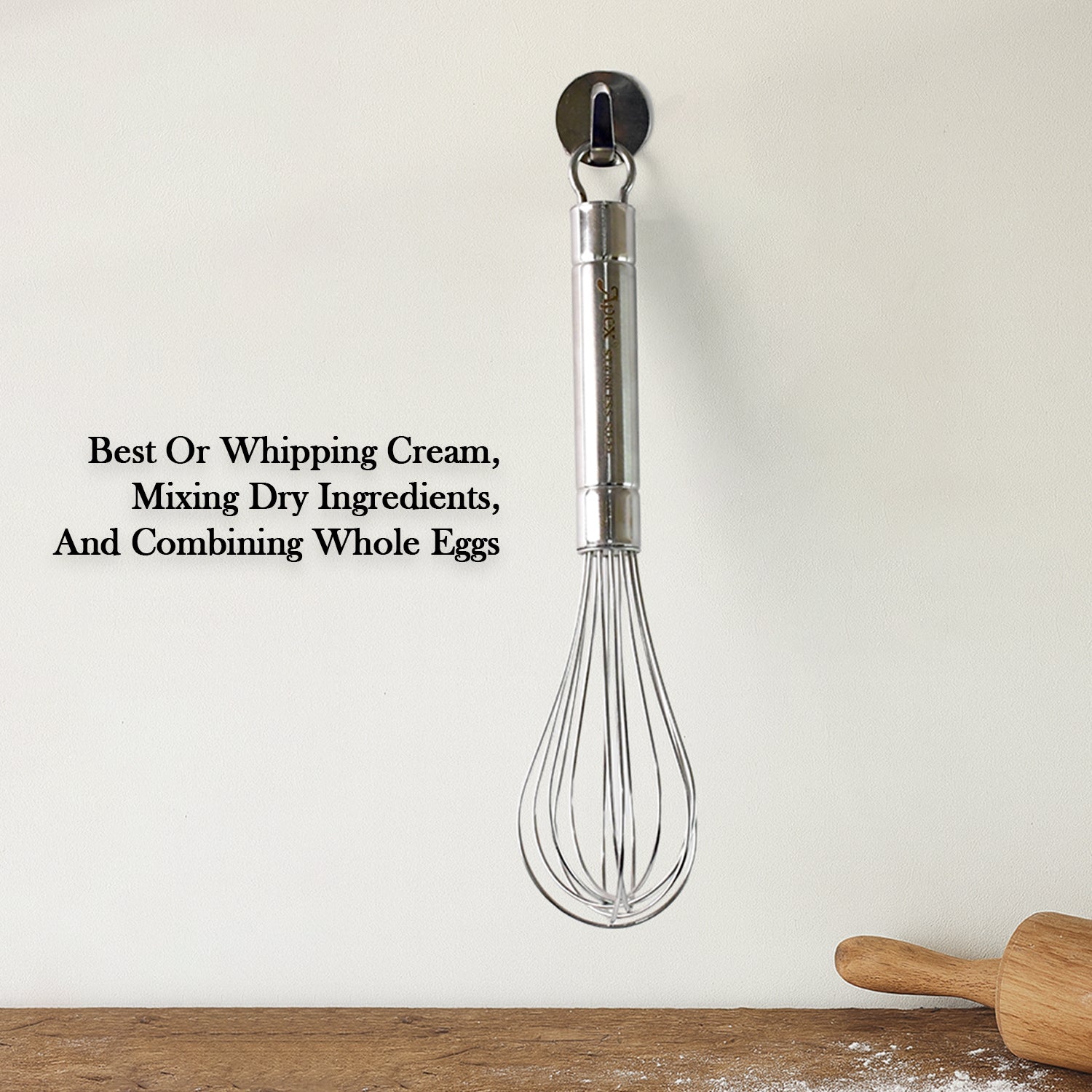 small stainless steel hand whisk for mixing