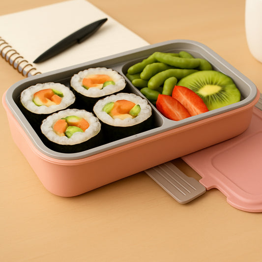 leak-proof stainless steel lunch box with 700 ml capacity and two compartments for office use