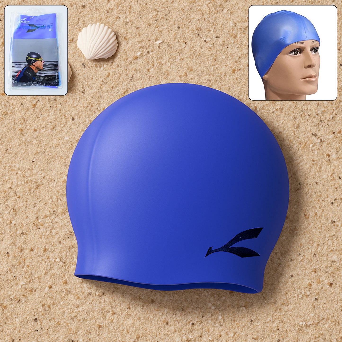 silicone swimming cap waterproof stretchable pack of 1