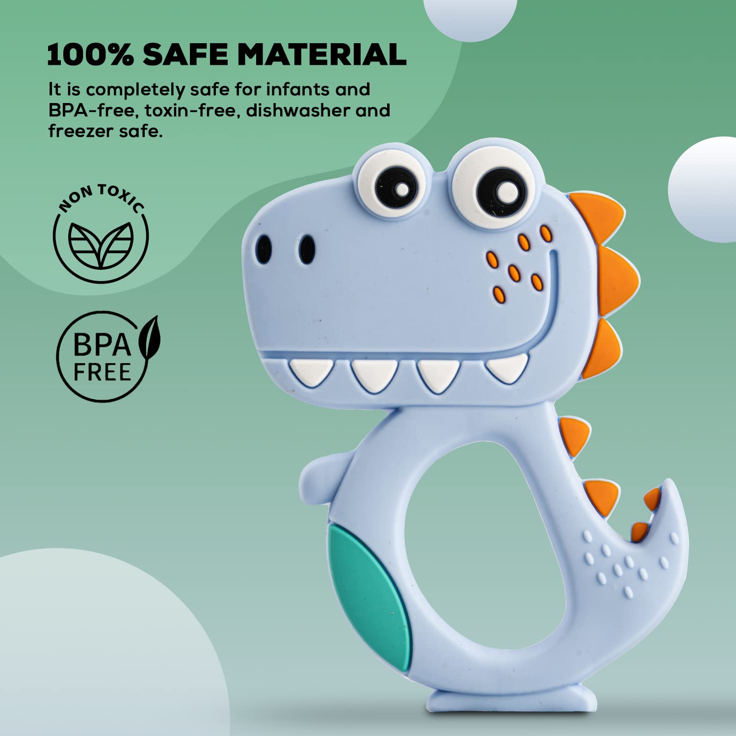 silicone dinosaur teether for baby 1 pc mix design color BPA free