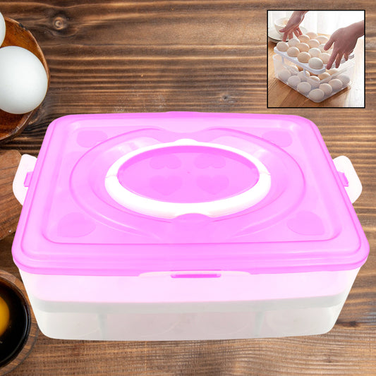egg tray with lid and handle 30x22x10 cm for egg storage