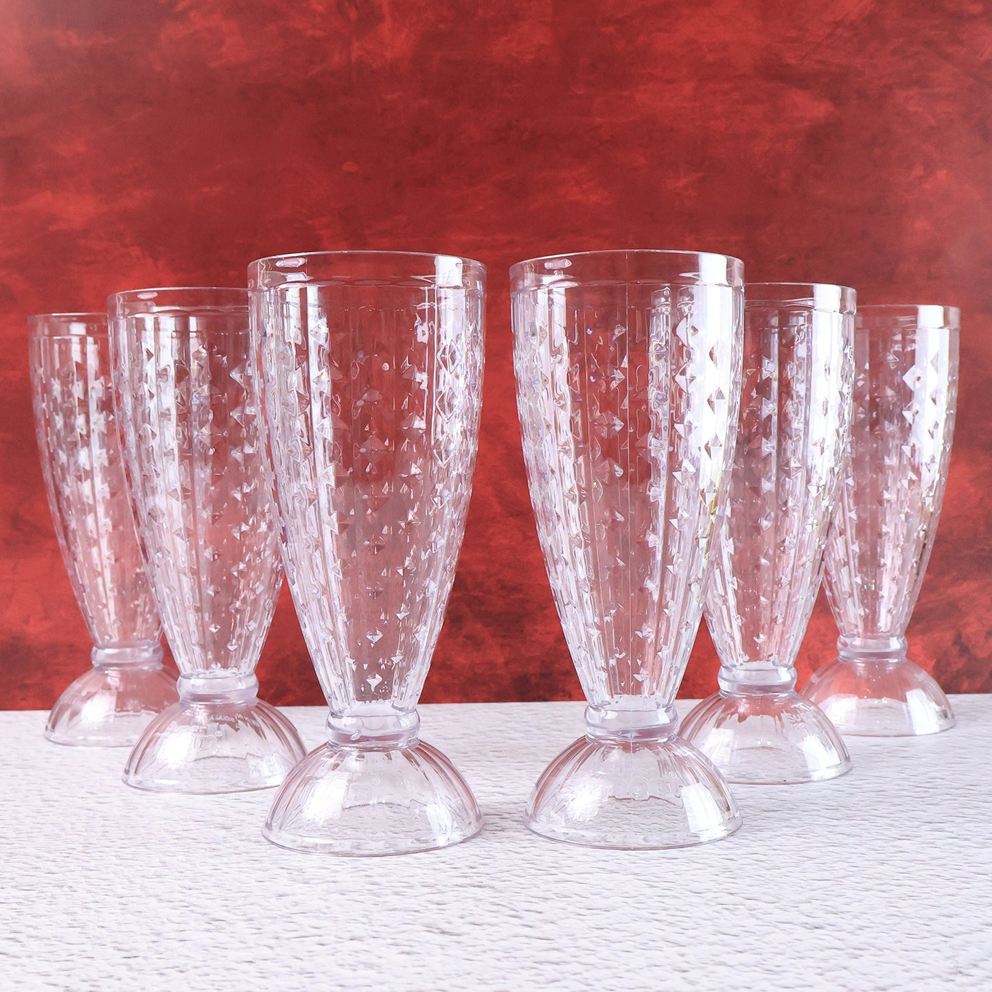 Supermom Transparent Plastic Milkshake Glass Set (400ml  6 Pc)