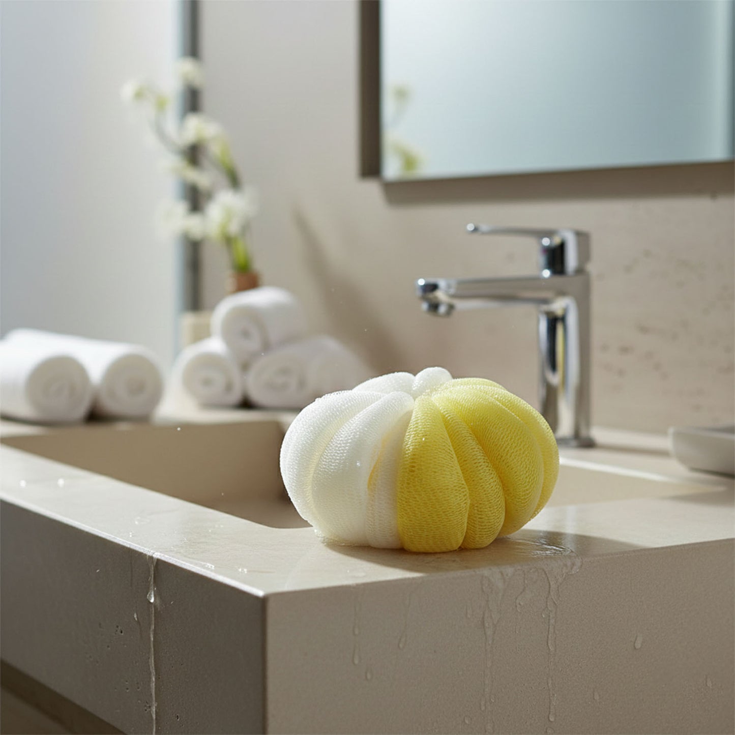 soft mesh bath loofah body scrubber 12 cm pack of 1