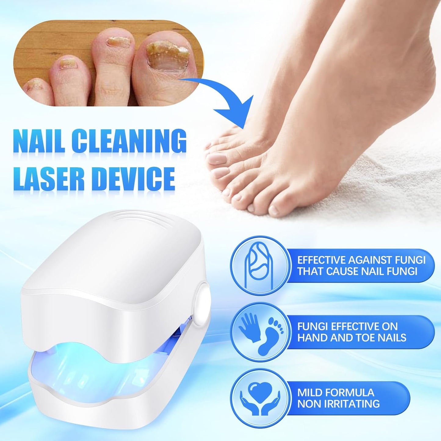 durable plastic rechargeable nail fungus treatment device 66g pack of 1