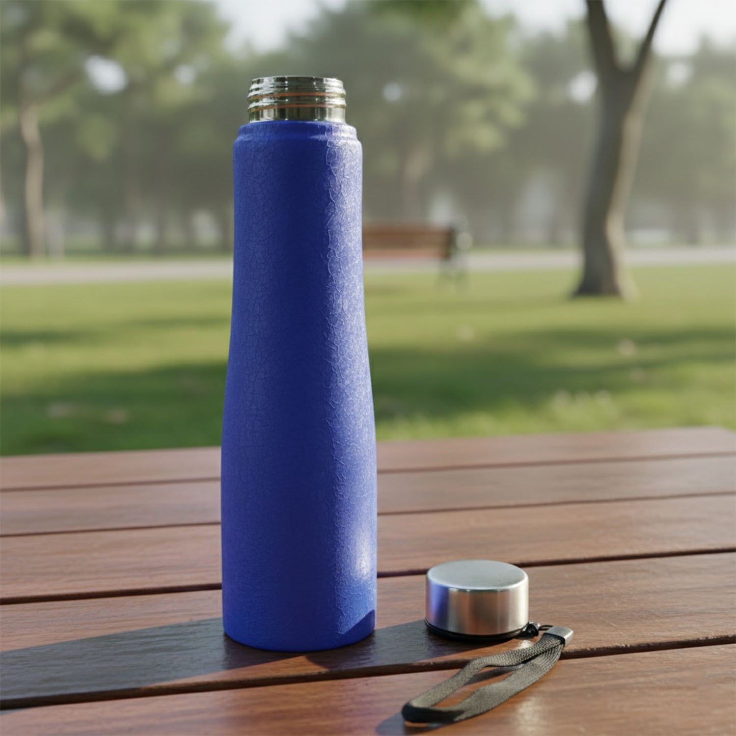 Classic Stainless Steel Water Bottle Blue Color (1000 Ml 1 Piece)