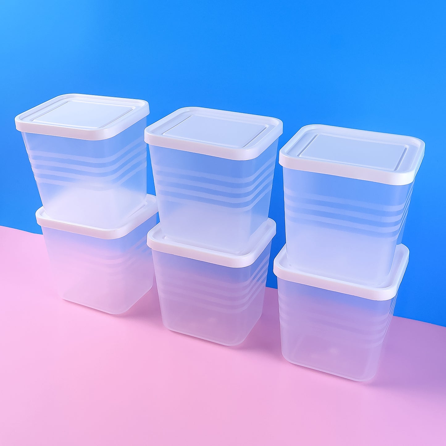 plastic food storage container set 6 pcs with airtight lids