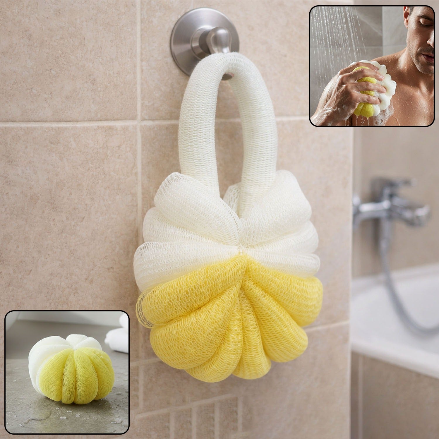 soft mesh bath loofah body scrubber 12 cm pack of 1