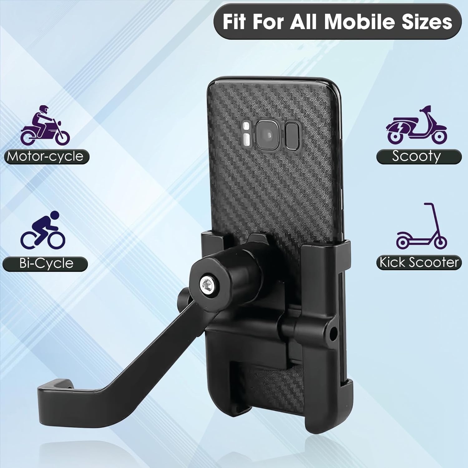 aluminum alloy metal body bike mobile holder 12cm pack of 1