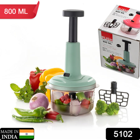 2in1 push food chopper 800ml with stainless steel blade