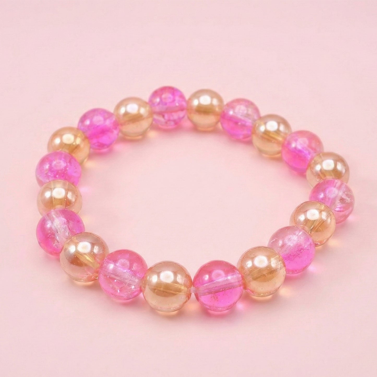 dual-tone crystal style beaded stretch bracelet pack of 1