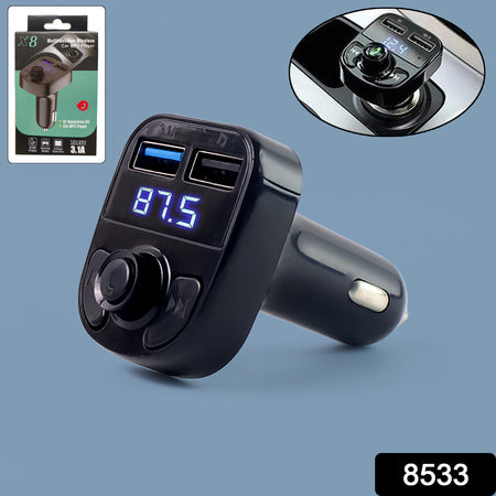 bluetooth fm transmitter kit with 3.1a quick charge dual usb for car pack of 1