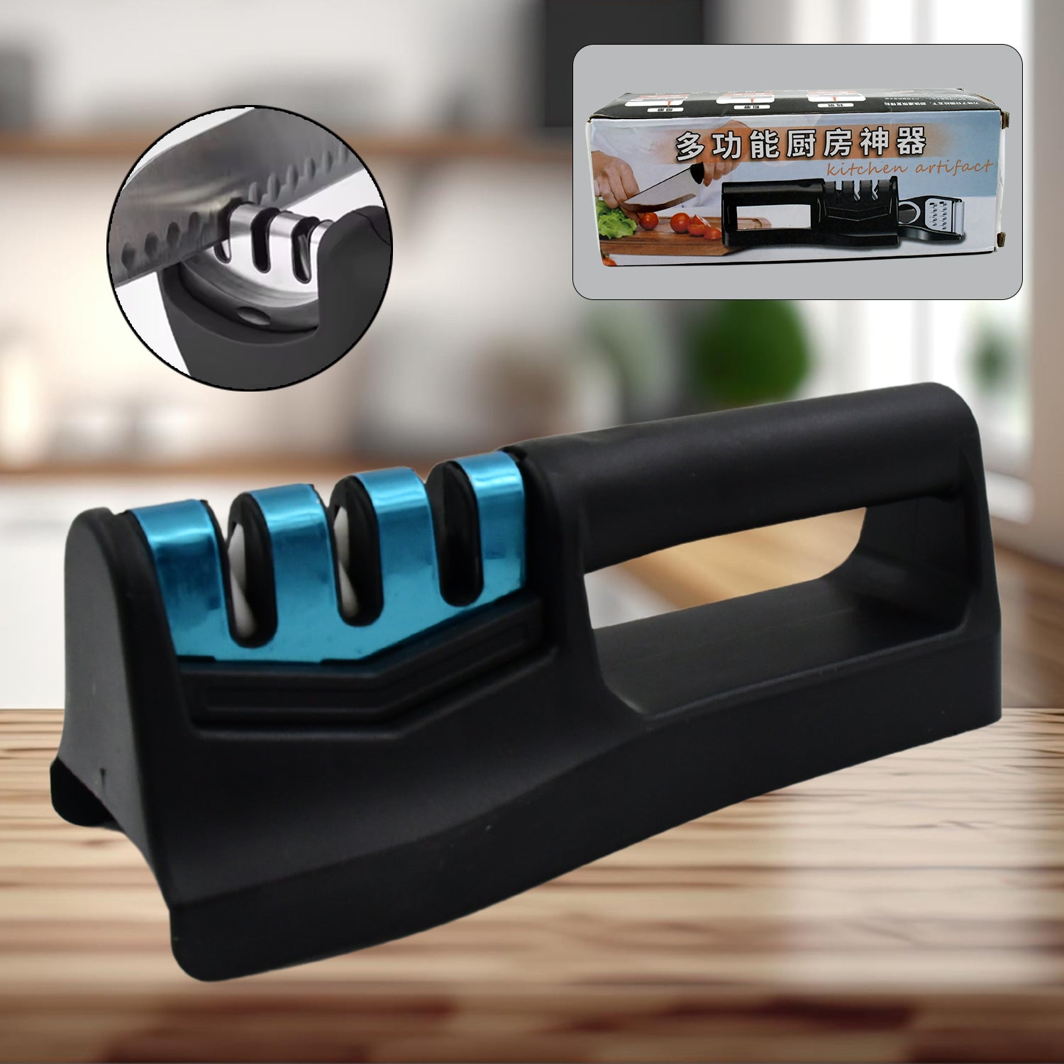knife sharpener with vegetable chopper 18 cm for kitchen use
