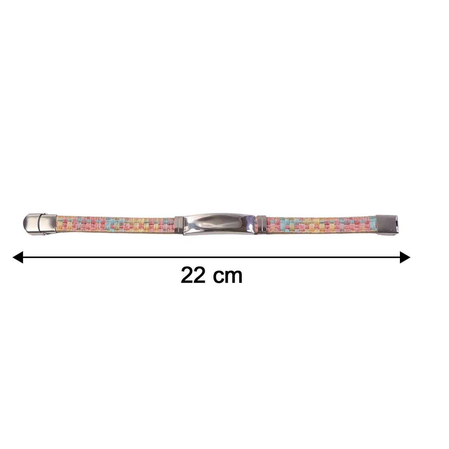 stainless steel wrist bracelet with multicolor woven design pack of 1