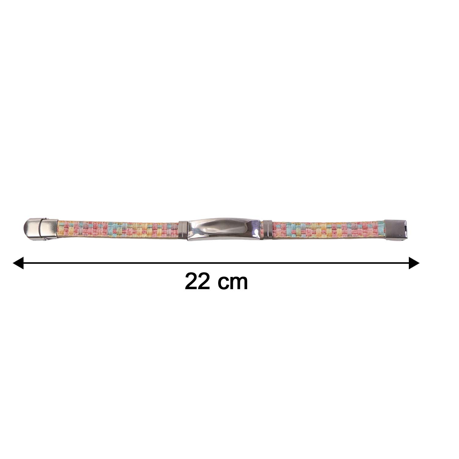 stainless steel wrist bracelet with multicolor woven design pack of 1