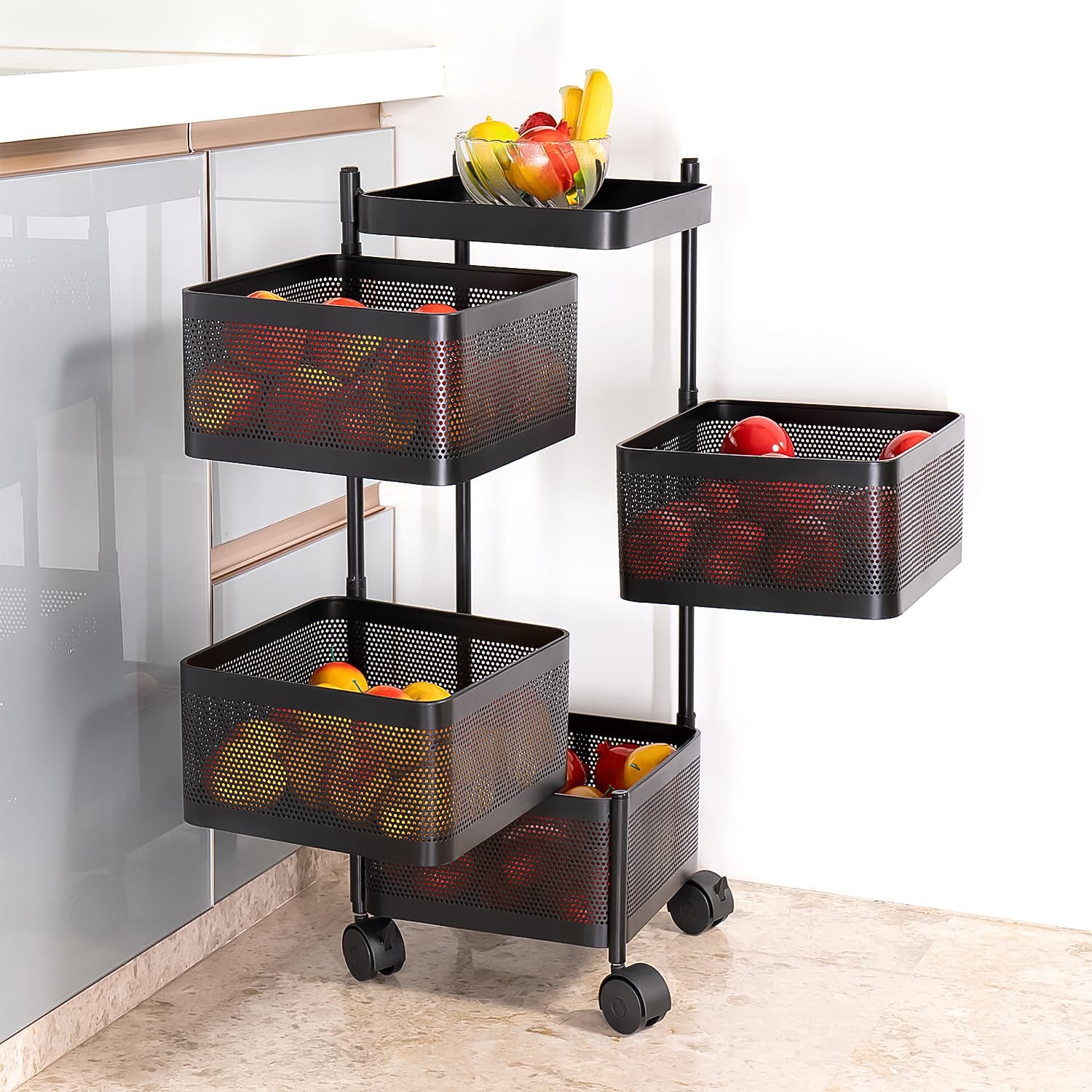 metal kitchen trolley with wheels 74 cm