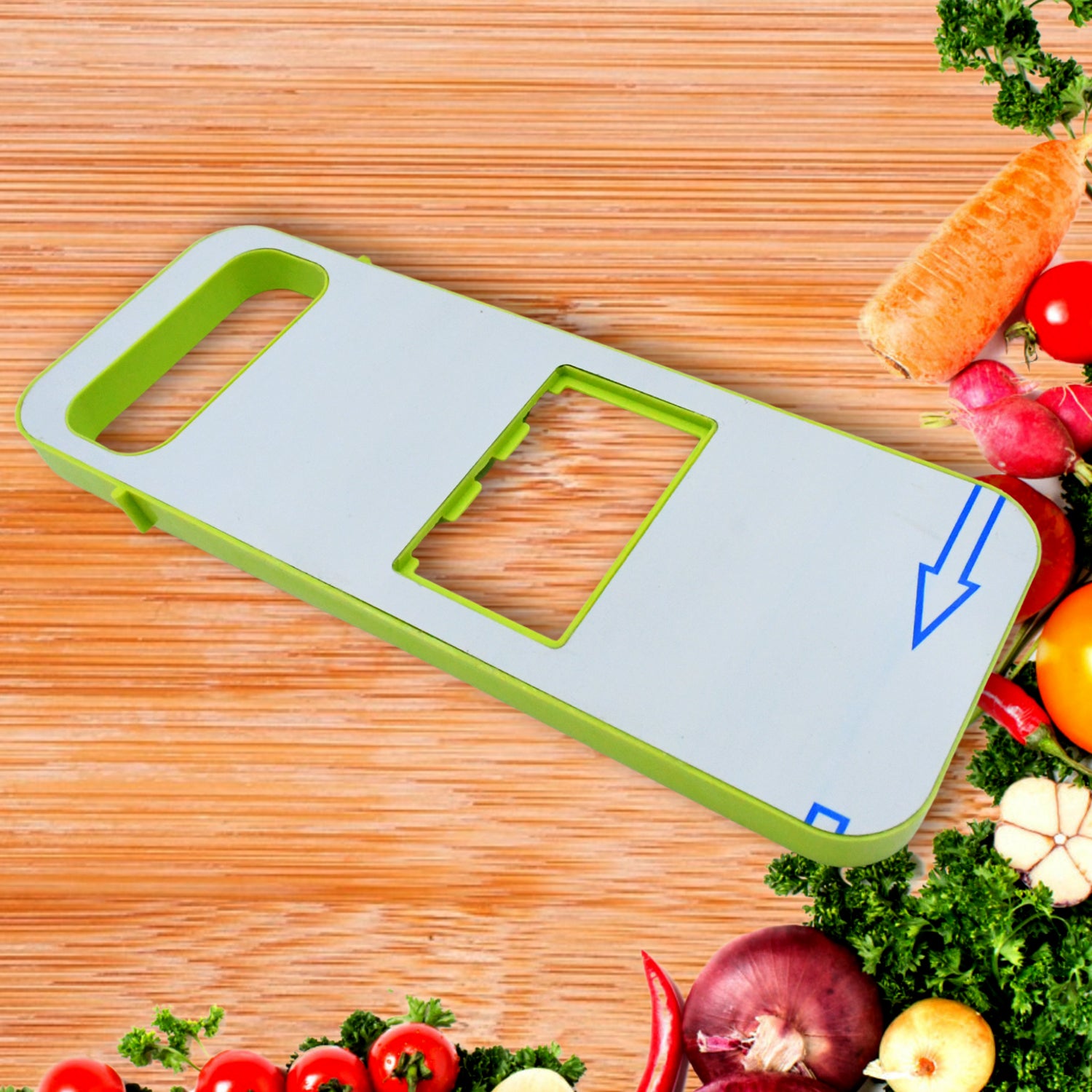 vegetable slicer 30 cm with stainless steel blades and protective guards