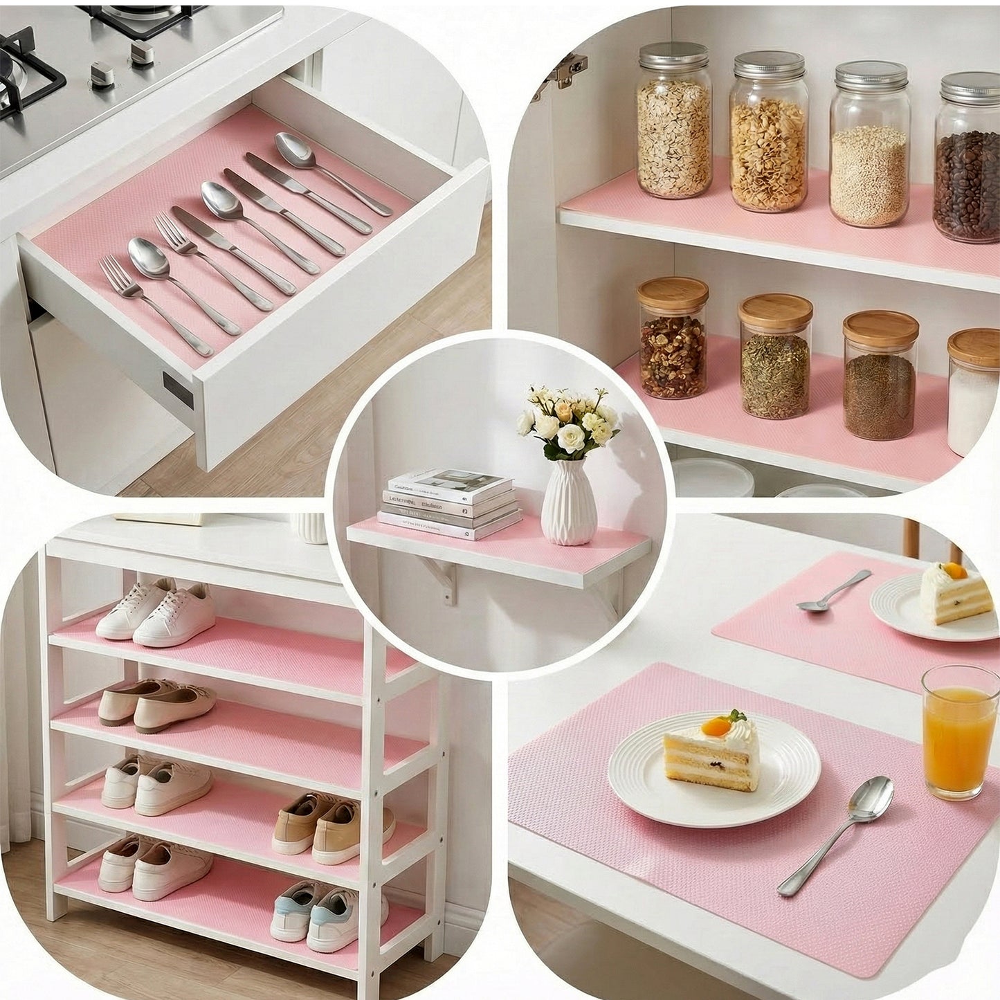 Transparent Plastic Fridge Mat 45 X 29 Cm (4 Pc)