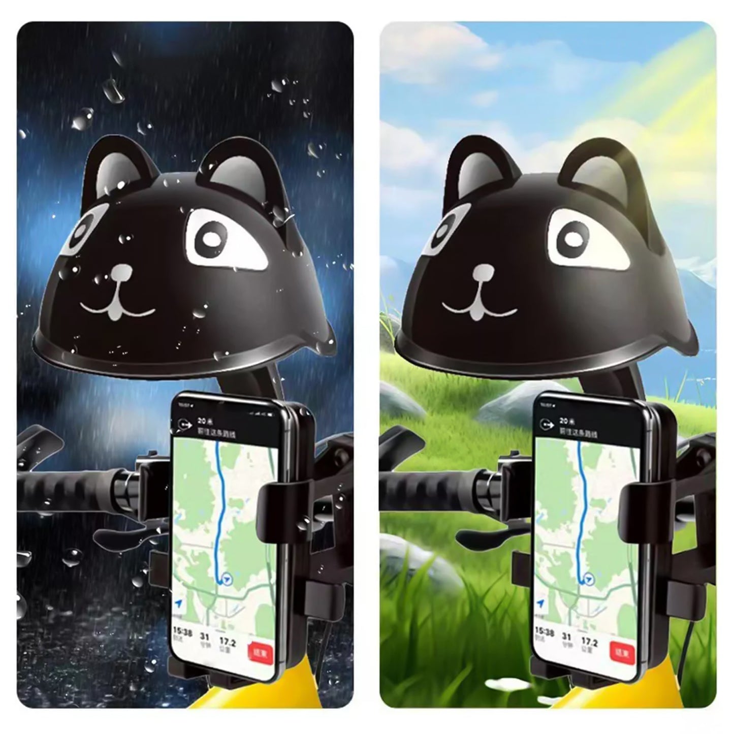 pp material sun visor for handlebar with phone holder 18x15x14 cm pack of 1