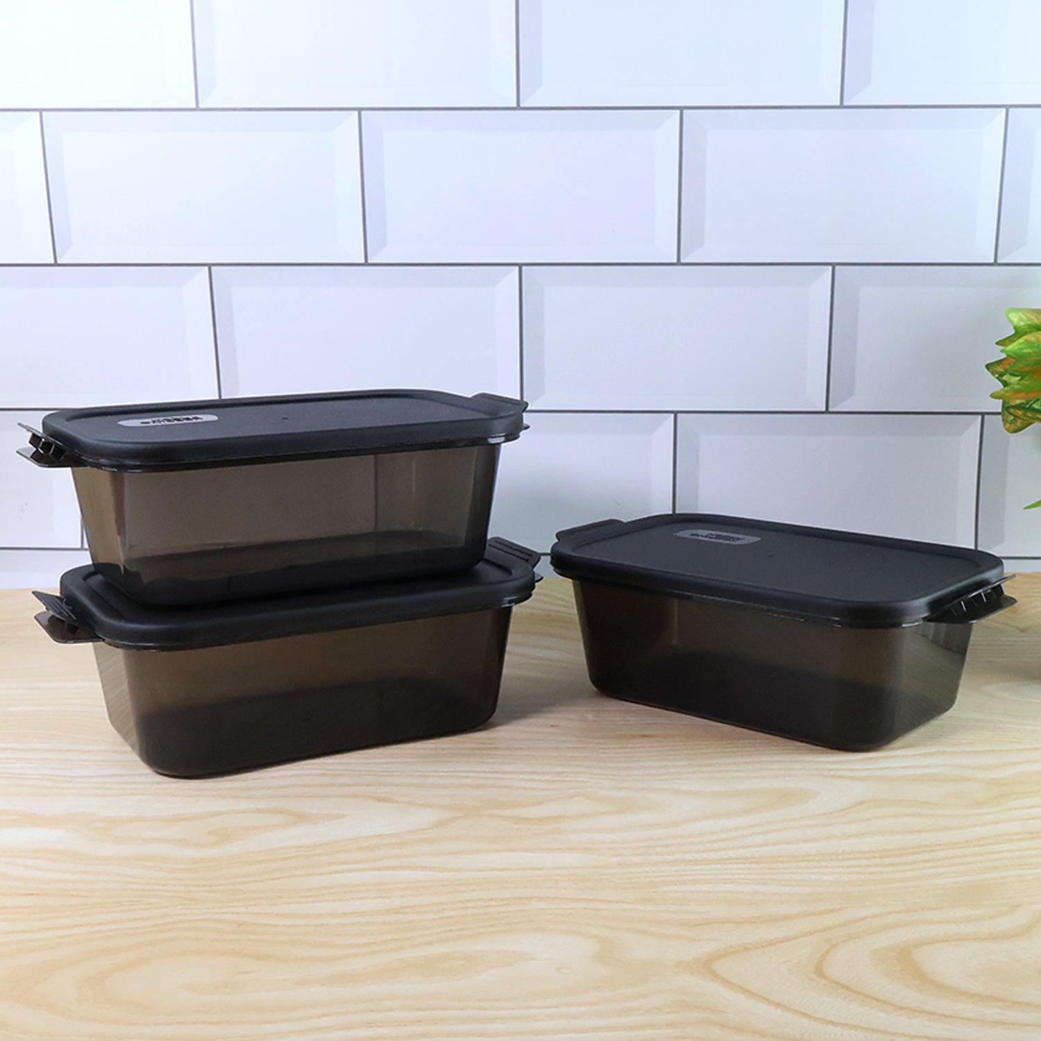 rectangular food storage containers 3 pc polypropylene