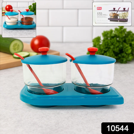 multipurpose spice and condiment container set pack of 2 plastic kitchen storage