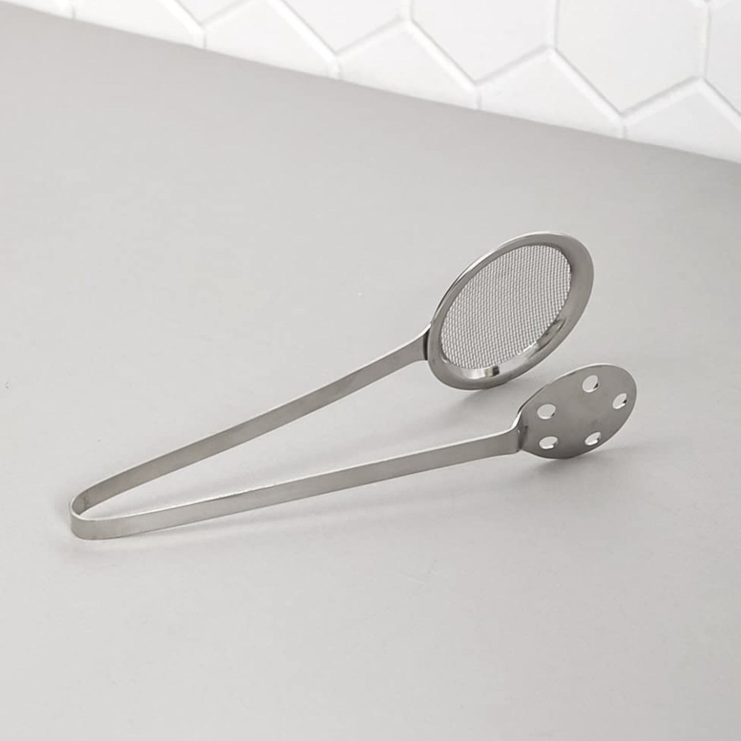 stainless steel skimmer serving tong 32 cm kitchen tool