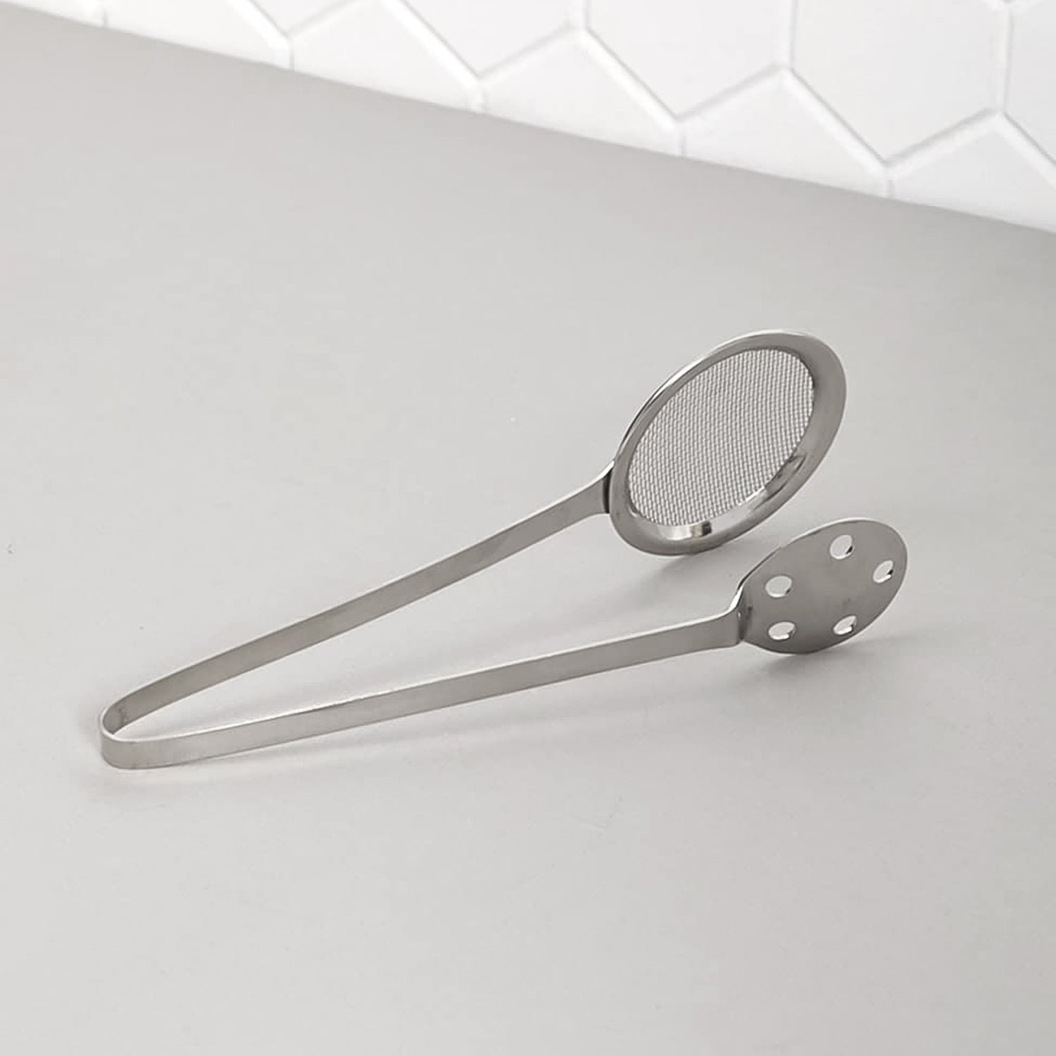 stainless steel skimmer serving tong 32 cm kitchen tool