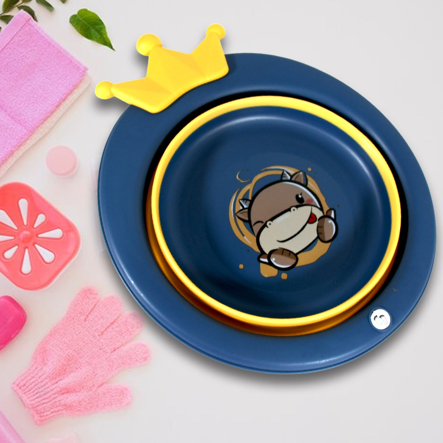 durable eco-friendly plastic foldable wash basin 33x31 cm pack of 1