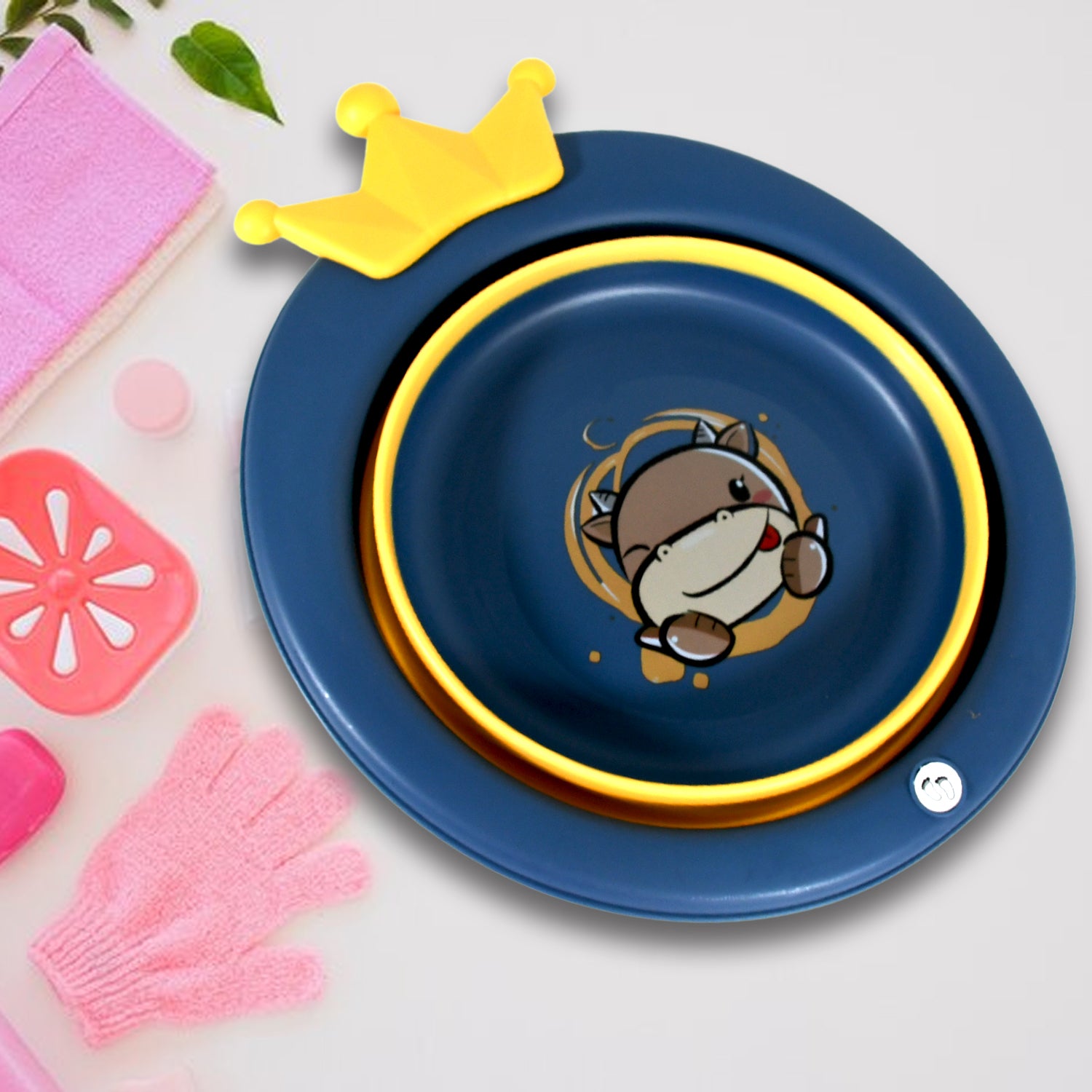 durable eco-friendly plastic foldable wash basin 33x31 cm pack of 1