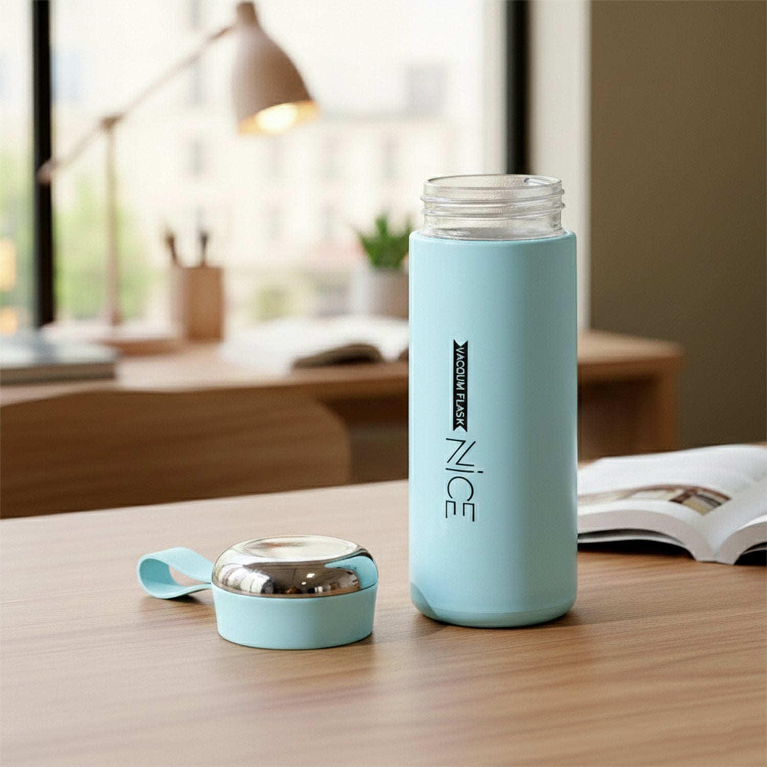 leak proof glass water bottle 400ml