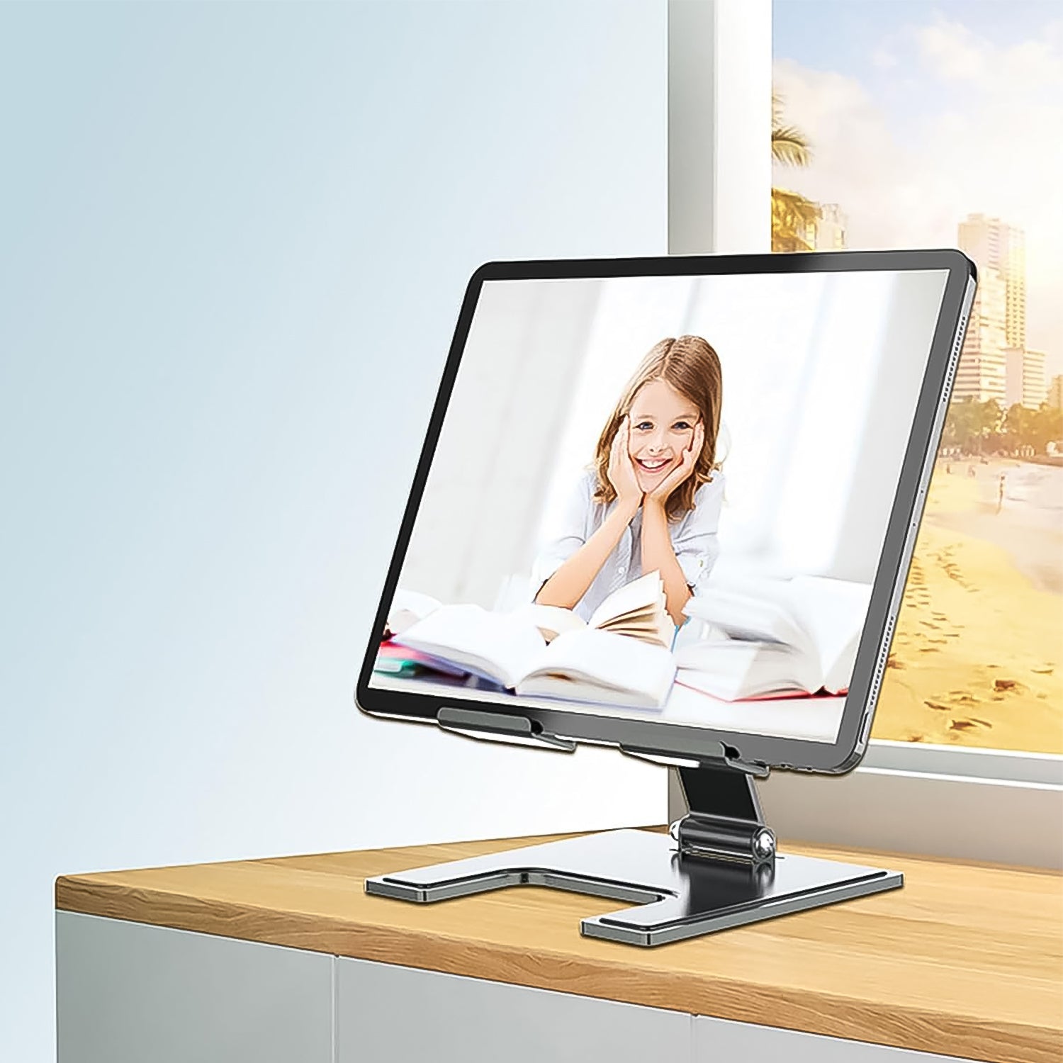 adjustable aluminium alloy desktop phone stand for tablet and mobile pack of 1