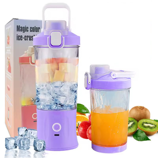 electric crusher juicer with 600 ml capacity and usb rechargeable