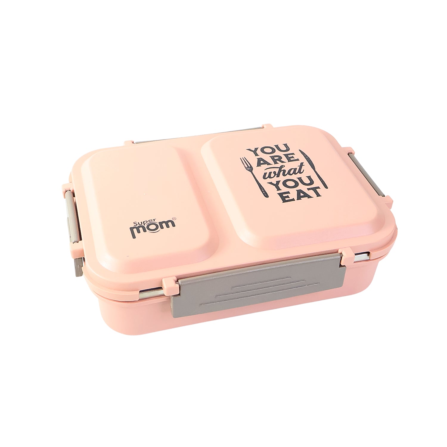 2 partition stainless steel lunch box with leak-proof lid