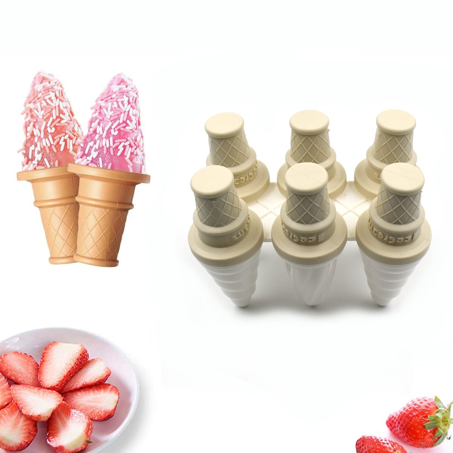 ice cream mold plastic pack of 6