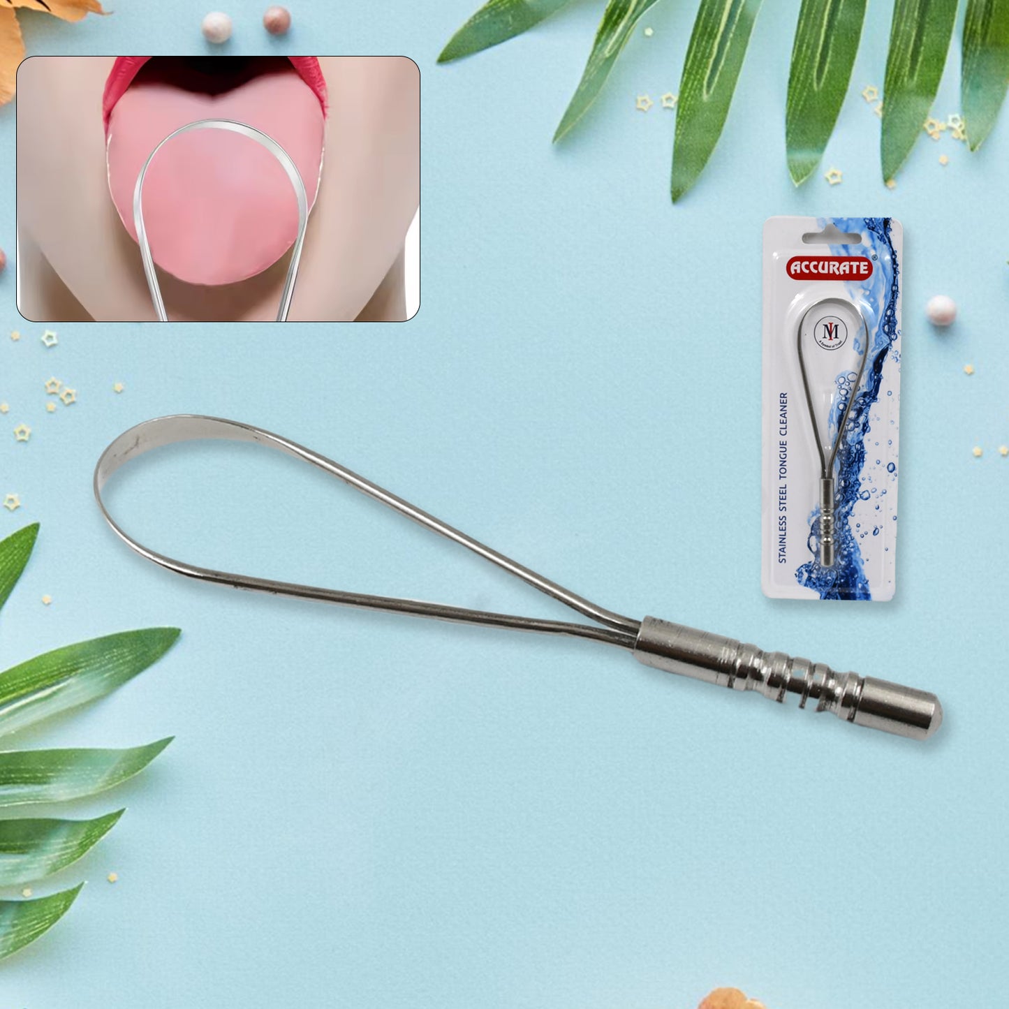 stainless steel tongue cleaner 1 pc pack