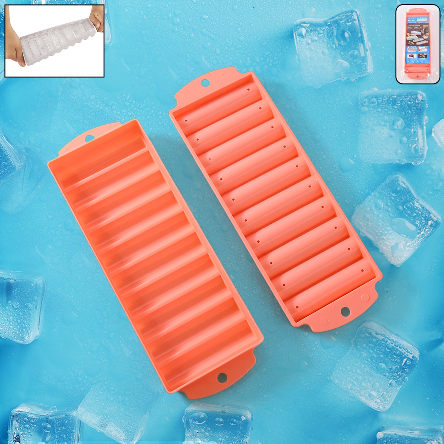 compact plastic ice stick tray pack of 2