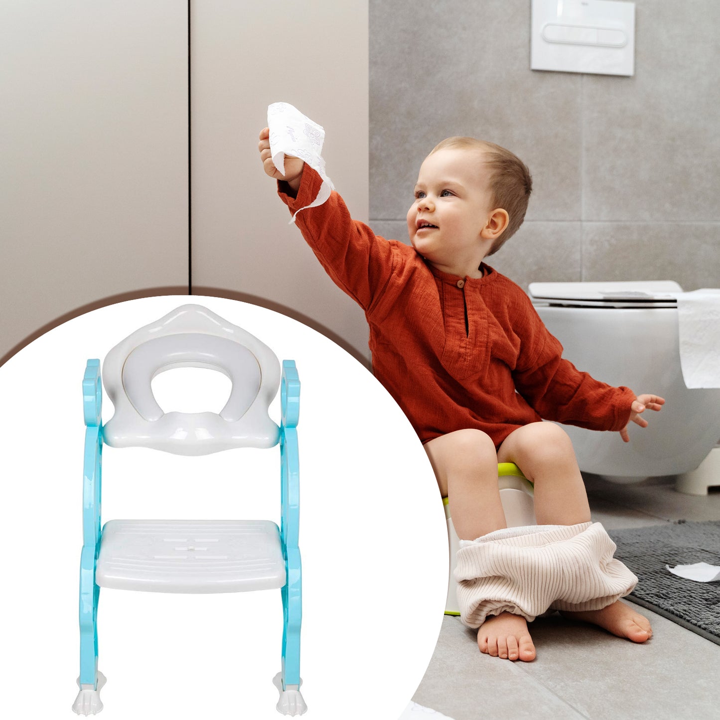 pp plastic potty training toilet seat with step stool ladder for kids pack of 1