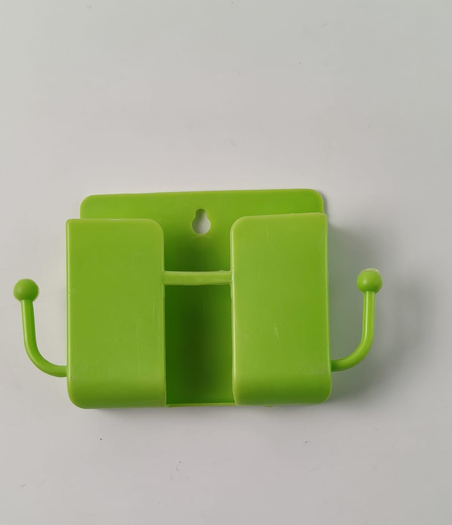 neon green plastic wallmount mobile stand with hook 14 cm pack of 1