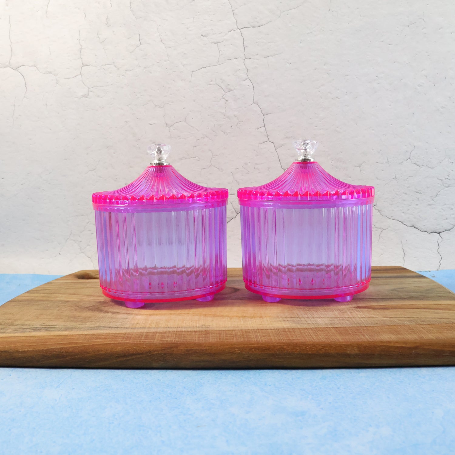 Plastic Luxury Transparent Dry Fruit Storage Jars  (2 Pc)