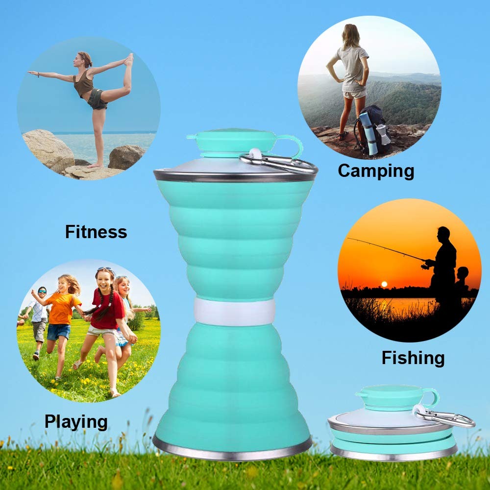 silicone traveling water bottle 110ml leak proof lightweight collapsible