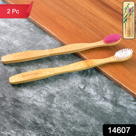 natural bamboo toothbrush with medium bristles pack of 2
