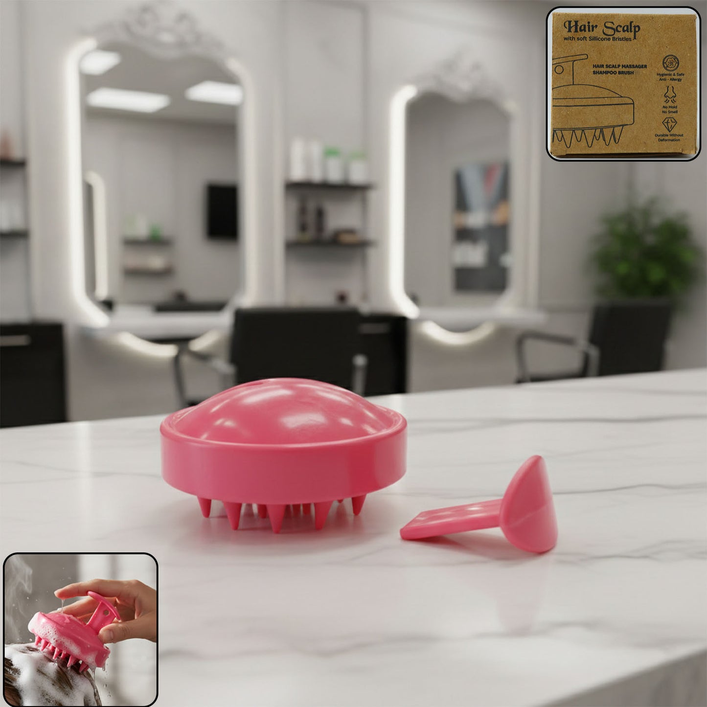 silicone scalp massager shampoo brush pack of 1 soft bristles