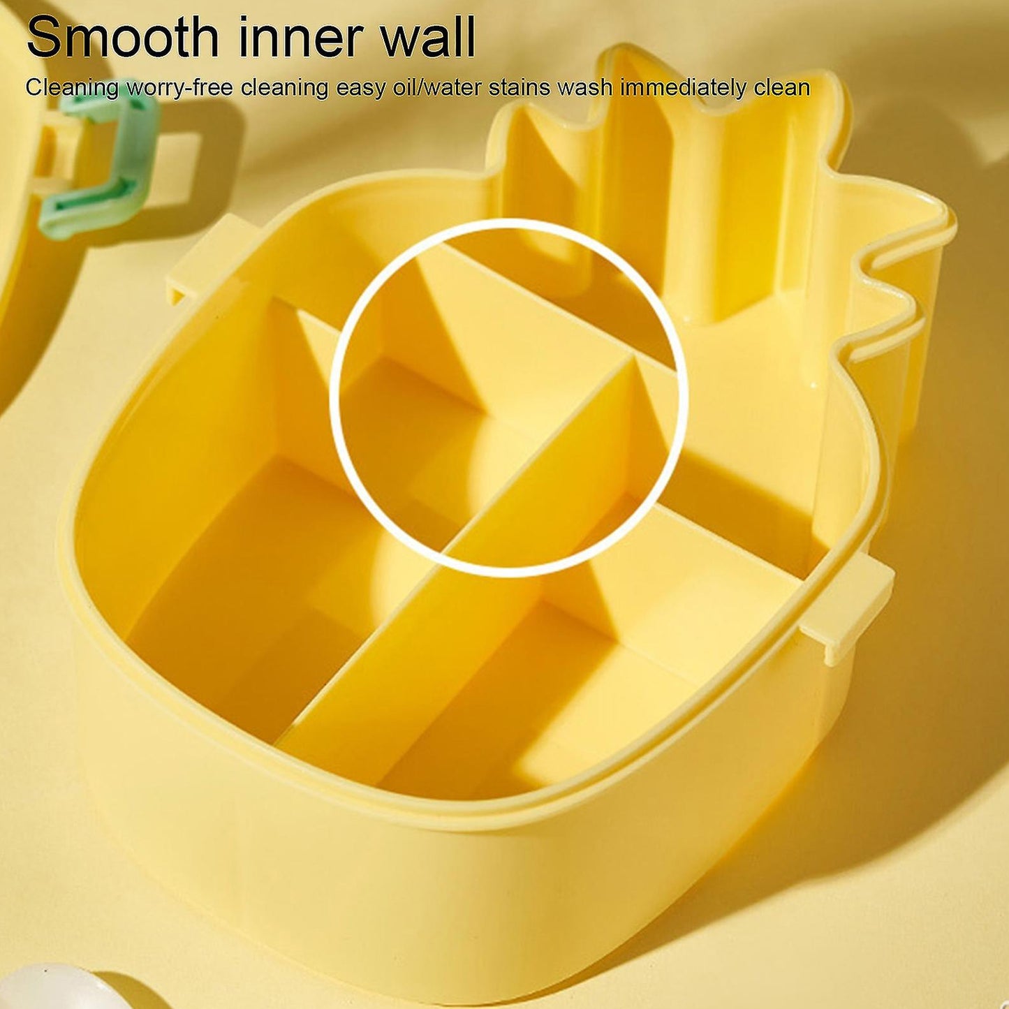 kids lunch box 21 cm x 16 cm x 7 cm eco-friendly pp with fork and spoon