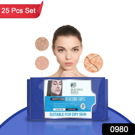 alcohol-free moisturizing wet wipes for face 25 wipes pack