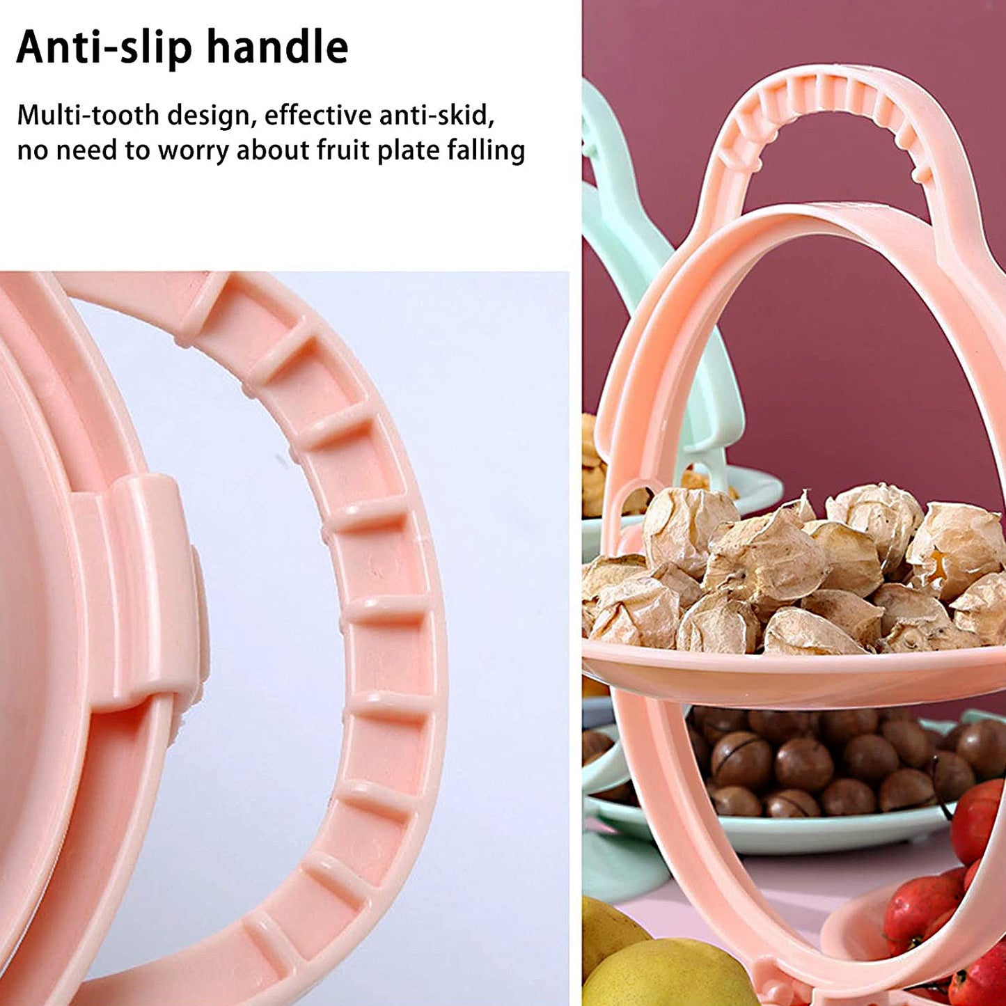 3-layer Foldable Multi-purpose Snack Fruit  Dessert Serving Stand (1 Pc)