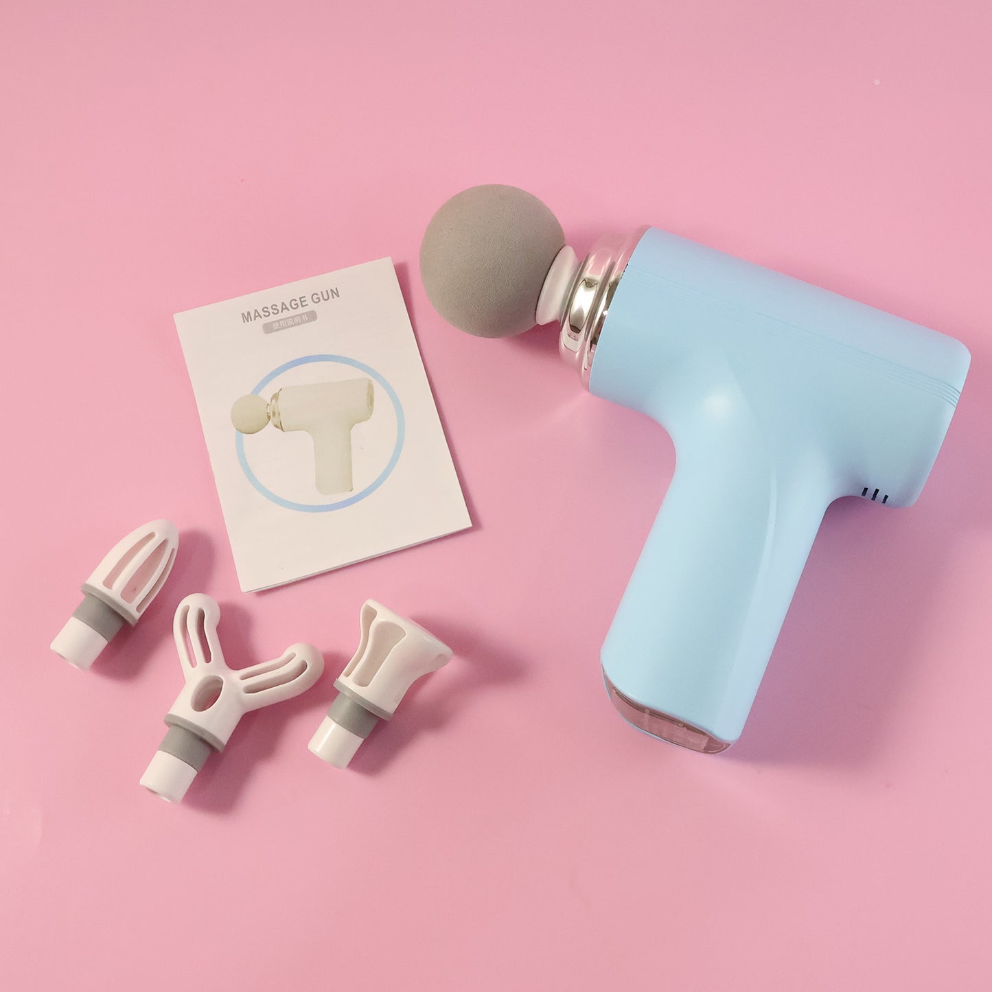 compact electric vibrating massage gun with multiple interchangeable heads pack of 1