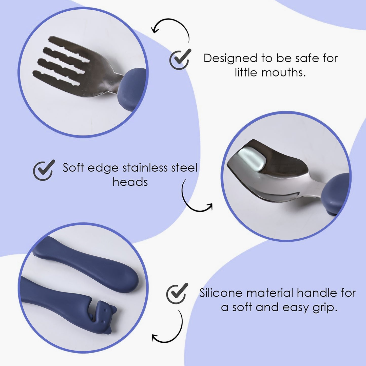 stainless steel spoon fork set for kids pack of 2